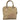 Women's Suede Cubic Illusion Fleur Speed Bag Beige